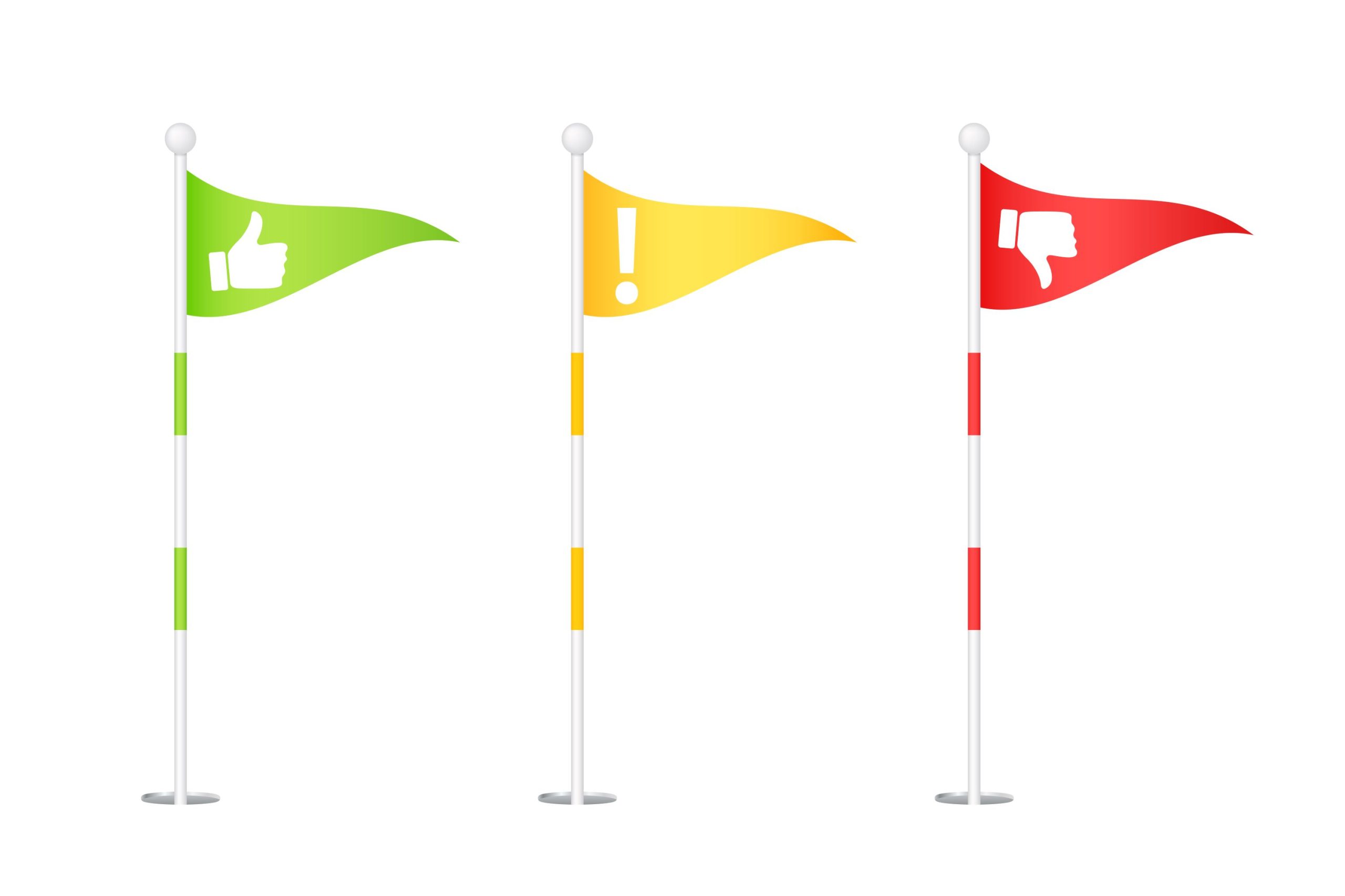 Red, yellow and green flags, representing how to tell if your teen has a drug problem